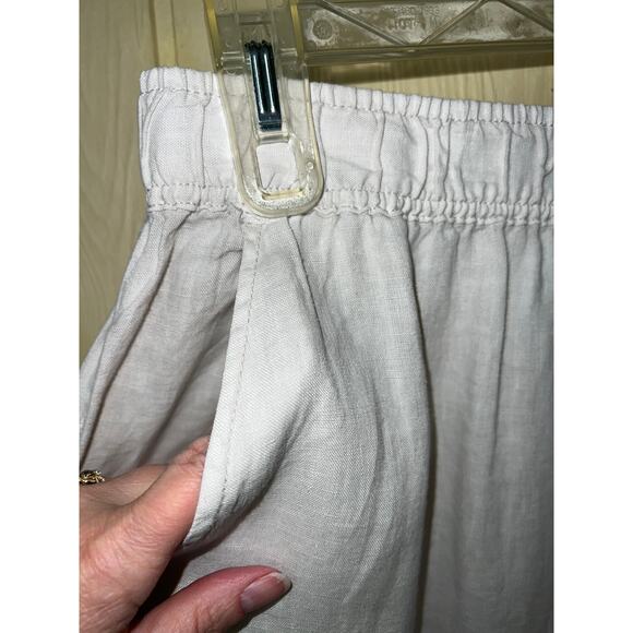 Ruby Rd. Pants Womens 10 Linen Blend Ankle Crop Straight Leg Quite Luxury Tan - Picture 8 of 10